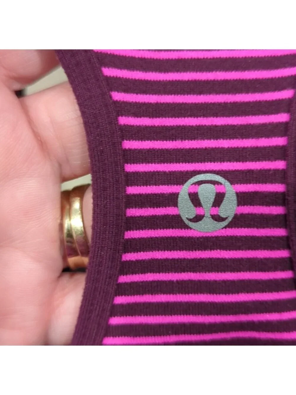 Lululemon Cool Racerback Hyper Stripe Raspberry Glo Light / Plum